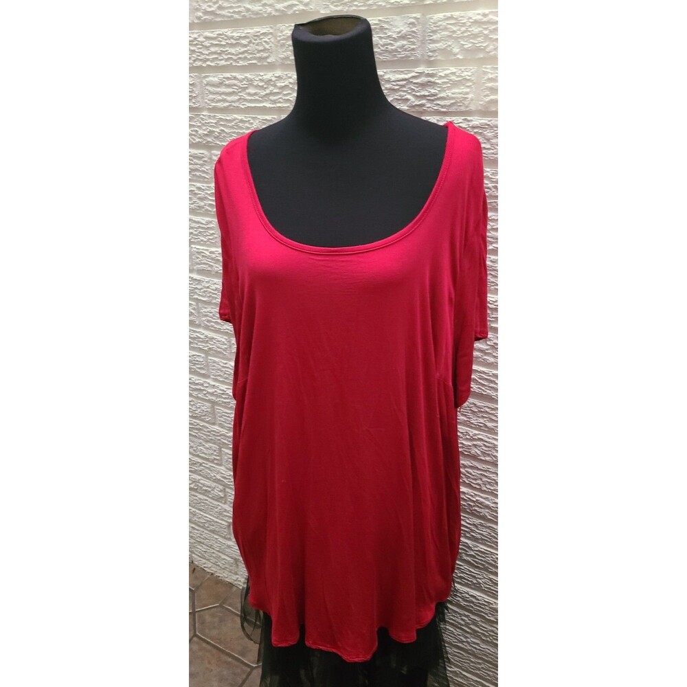 Torrid Women's Short Sleeve Red Button-Down Back Blouse, Size 3X